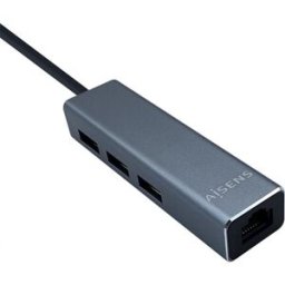 Conversor Aisens A106-0401 USB 3.0 a RJ45 Ethernet Gigabit 10/100/1000 MBPS + HUB 3xUSB-A 3.0