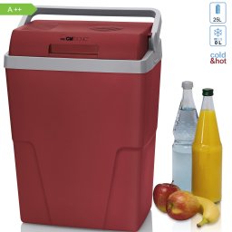 Clatronic KB 3713 - Nevera portátil eléctrica de Viaje para Coche, Camping, 12V/230V, Capacidad 25 litros, Casificación Energética F, Rojo