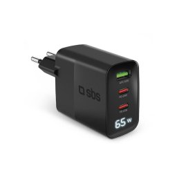 Cargador USB-C 65W SBS con 3 Puertos y Pantalla LCD