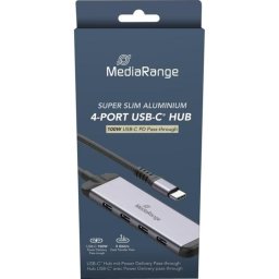 Hub MediaRange 4 puertos 5 Gbit/s modelo MRCS512 con carga 100W