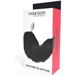 DARKNESS BONDAGE Plug Anal Silver 8 cm con Cola Negro 1 ud