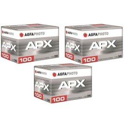 Película fotográfica Agfaphoto APX 100 35mm Pack 3 carretes blanco y negro ISO 100