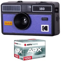 Cámara analógica Agfaphoto Kodak i60 reutilizable azul con película 36 exposiciones