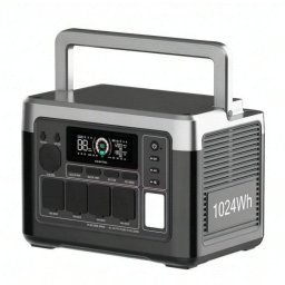 Estación de energía Oukitel P1000 Plus 1024Wh 6 puertos AC, USB y DC Batería LiFePO4 Pantalla LCD Carga rápida solar
