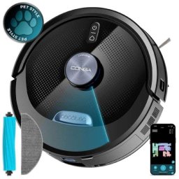 Robot Aspirador y Fregasuelos Cecotec Conga M80 Dark Navegación Láser 25.000 Pa Autonomía 240 min