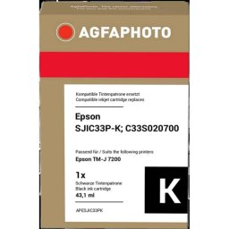 Cartucho de tinta AGFAPHOTO APESJIC33PK compatible negro para impresoras Epson