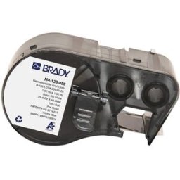 Brady M4-128-498 etiquetas de tejido de vinilo negro sobre blanco 48,26 mm x 25,4 mm