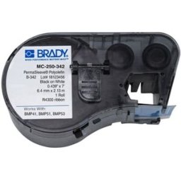 Brady MC-250-342 cinta termorretráctil negro sobre blanco 11,15 mm x 2,13 m