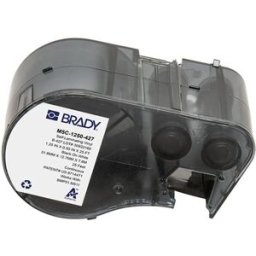 Brady M5C-1250-427 etiquetas de vinilo laminado negro sobre blanco/transparente 31,75 mm x 7,62 m