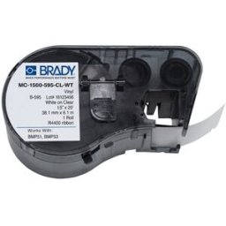 Brady MC-1500-595-CL-WT cinta vinilo blanco sobre transparente 38,1 mm x 6,1 m