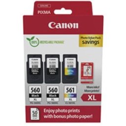 Canon PG-560XL x2/CL-561XL/GP-501 Multipack cartuchos y papel