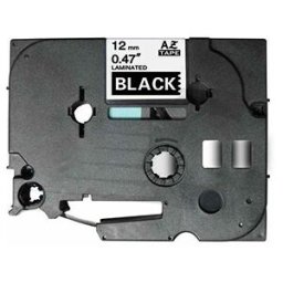 Q-Nomic TZe-335 cinta 12mm texto blanco sobre negro (8M)