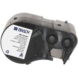 Brady M5-115-427 etiquetas de vinilo laminado negro sobre blanco/transparente 31,75 mm x 38,1 mm x 12,7 mm