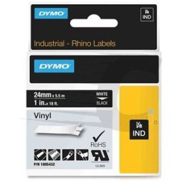 Dymo 1805432 IND Rhino cinta vinilo blanco sobre negro 24mm