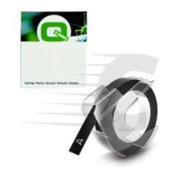 Q-Nomic S0898130 cinta 3D blanco sobre negro 9mm