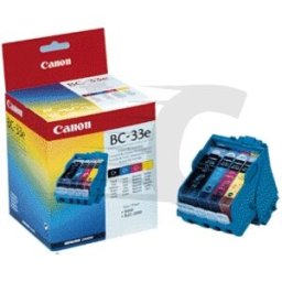 Canon BC-33e Cabezal de impresión y 4 cartuchos de tinta negro y tri-color
