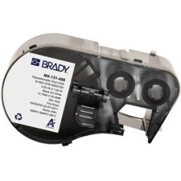 Brady M4-131-498 etiquetas de tejido de vinilo negro sobre blanco 25,4 mm x 12,7 mm