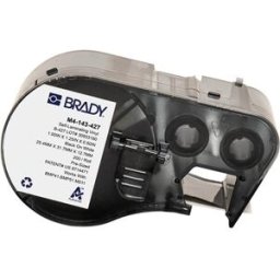 Brady M4-143-427 etiquetas de vinilo laminado negro sobre blanco/transparente 25,4 mm x 31,7 mm x 12,7 mm