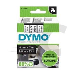 Dymo 40913 (S0720680) cinta plástica negro sobre blanco 9mm