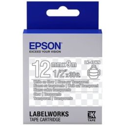 Epson LK-4TWN Cinta blanco sobre transparente 12mm (C53S654013)