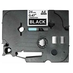 Q-Nomic TZe-355 cinta 24mm texto blanco sobre negro (8M)