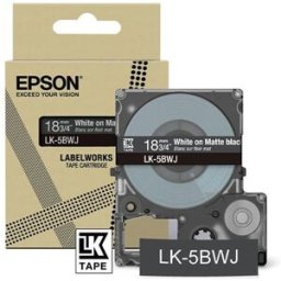 Epson LK-5BWJ cinta mate blanco sobre negro 18mm