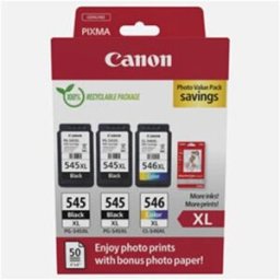 Canon PG-545 XL x2/CL-546 XL/GP-501 Multipack cartuchos y papel