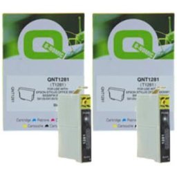 Q-Nomic T1281 x 2 Cartuchos de tinta negro