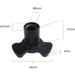 UNIVERSAL Piñon arrastre para plato microondas 6 mm diametro 17 mm altura