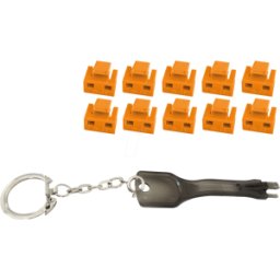 SHIVERPEAKS SHVP BS08-01035 - Conjunto de bloqueadores de puertos RJ45, conector hembra, naran