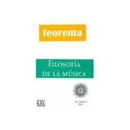 Krk Ediciones teorema vol. xxxi/3. filosofia de la musica