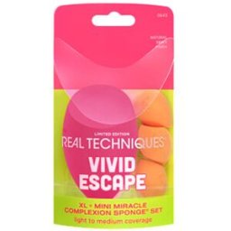 Real Techniques Vivid Escape Xl + Mini Miracle Complexion Sponge Estuche 4 pz