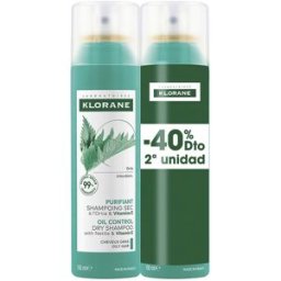 Klorane A La Ortiga champú seco seborregulador para cabello graso pack 2 x 150 ml