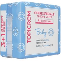 Topicrem Baby Toallitas Limpiadores Al Agua Pack 4 x 60 u