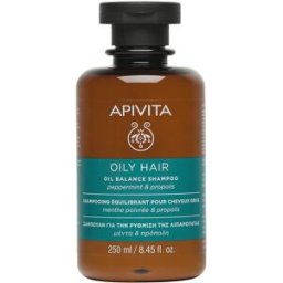 Apivita Champú equilibrante para cabello graso con menta y propóleo 250 ml