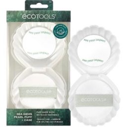 Ecotools Sea Gems Pearl Puff borla de maquillaje con funda y espejo 2 u