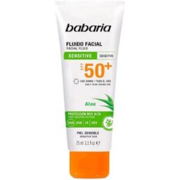 Babaria Fluido Facial aloe vera piel sensible SPF50+ 75 ml