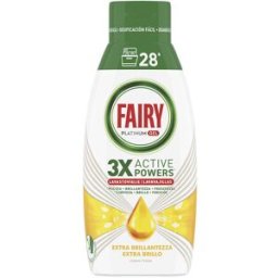 Fairy Platinum gel máquina limón 28 lavados