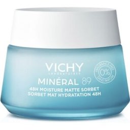 Vichy Laboratoires Mineral 89 gel sorbete mate hidratante 48H con ácido hialurónico, para pieles mixtas y grasas 50 ml