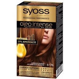Syoss Oleo Intense tinte sin amoniaco #6.76-cobrizo ambar 5 pz