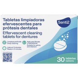 Senti2 Tabletas Limpiadoras para Dentaduras Postizas 30 Unidades