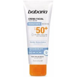 Babaria Solar Acido Hialurónico crema facial SPF50+ 75 ml