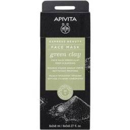 Apivita Express Beauty Mascarilla facial limpieza profunda con arcilla verde 2 x 8 ml