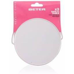 Beter Espejo metálico doble x3 con soporte abatible 12,2 cm 1 u