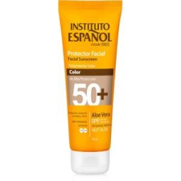 Instituto Español Protector Facial Aloe Vera con color SPF50+ 75 ml
