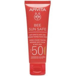 Apivita Bee Sun Safe Crema Facial Antiedad y Antimanchas con Color Spf 50 50 ml
