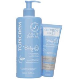Topicrem Baby Leche Hidratante 500 Ml + Gel Limpiador 75 Ml 2 u