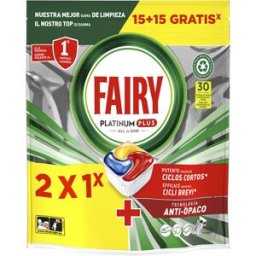 Fairy Platinum Plus Limón lavavajillas 30 cápsulas