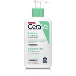 Cerave Gel Limpiador espumoso para piel normal y grasa con ácido hialurónico y niacinamida 236 ml