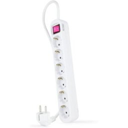 Nanocable Regleta 6 Tomas com switch 1.4 M Blanco